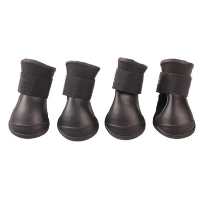 

4PCS/set Lovely Dog Shoes Puppy Candy Colors Rubber Boots Waterproof Pet Rain Shoes Size S/M/L