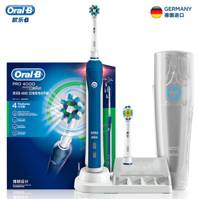 

Braun Oral B 4000 3D Sonic Smart Electric Toothbrush Blue (4 modes, 2 replacement brush heads, 1 travel box