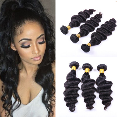 

7A Grade Indian Loose Deep 3 Bundles Mink Indian Virgin Hair Loose Deep Virgin Unprocessed Human Hair Loose Deep Curly Hair