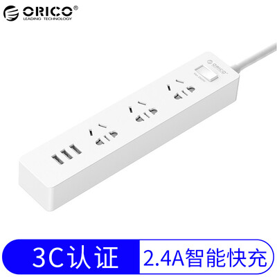 

ORICO XCS-3A3U новый национальный стандарт Сертификация 3C USB смарт-зарядное гнездо / плагин / монтажная плата / ряд штепсельной вилки / штепселя полный переключатель управления 1,5 м длина линии белый