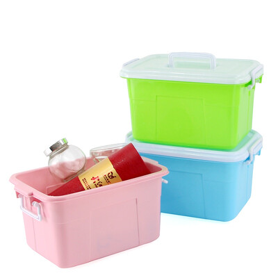 

Home life A 6L plastic portable handy debris storage box storage box blue powder green three only 3138