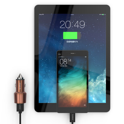 

Orrick Division (ORICO) UCI ​​двухпортовый USB автомобильное зарядное устройство прикуривателя один за два автомобиля зарядное устройство безопасности металлический молоток 5V3.1A-коричневый