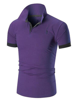 

Mens Polo Shirt Brands 2017 Male Short Sleeve Casual Slim Solid Color Printing Deer Pattern Polos Men 3XL