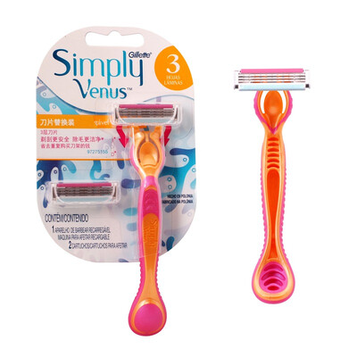 

Gillette Shaving Razor Set for Women razor handle 1 blades 2