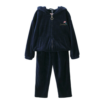 

Foto Town Flordeer French children&39s clothing girls leisure suits children&39s sportswear large virgin two-piece suit F73041 navy blue 140