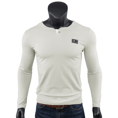 

SHUYI Mens Autumn Pure Cotton T-shirt V-neck T-shirt With a T-shirt with Long Sleeves&Long Sleeves Mens Wear