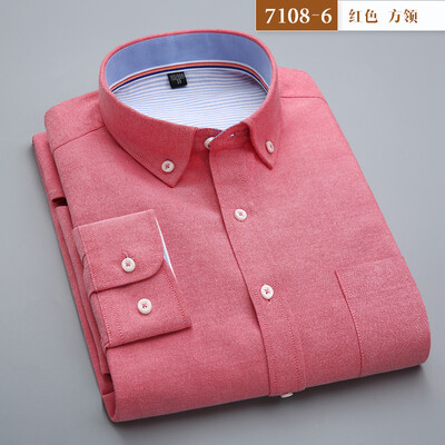 

Business Style Men Shirt Fashion Long Sleeve Solid Color Spring Autumn Slim