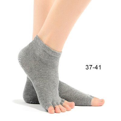 

Toe Socks Yoga Compression Mesh Pilates Socks Women Antiskid Silicone Five Finger Socks Cotton Half Toe Yoga Socks