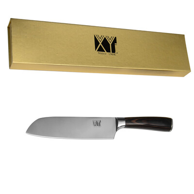 

бренд J 7 дюймов Santoku варка нож цветной деревянной ручкой лезвие из нержавеющей стали кухонный нож один подарочной коробке