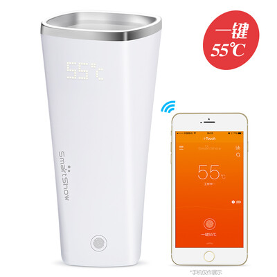 

Zhihui show SmartShow smart cup a key 55 degrees stainless steel vacuum flask 12h constant temperature business gifts i-Touch white