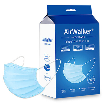 

Уокер Airwalker свежие одноразовые маски пыли проницаемый частиц в перспективе защитный наконечник складной голубой полосы 50 (индивидуально упакованные)