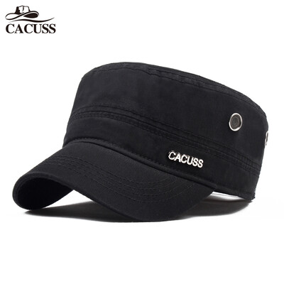 

CACUSS hat men autumn&winter Korean flat top hat men&39s cap Four Seasons sun hat cap P0042 black one size