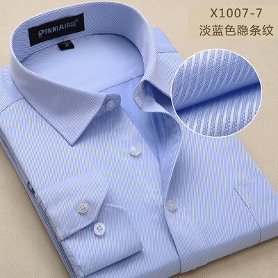 

Men Long Sleeve Shirt White Collar Fashion Profession Solid Color Spring Autumn