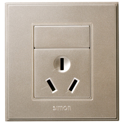 

Simon Electric (simon) V51681-02 16A three-hole socket 56C series 86-type switch socket panel (bright champagne