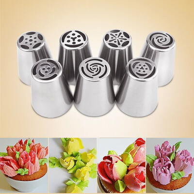 

Cntomlv 7PCS Russian Piping Tips Cake Pastry Nozzles Cake Decorating Tools DIY Biscuits Cake Pastry Nozzles Tips Decorating Tool
