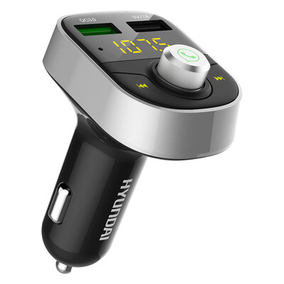 

HYUNDAI Car Kit MP3 Bluetooth Player HY-82S Car Charger QC30 Quick Charge Smart Guide Flash Disk Player Black Silver