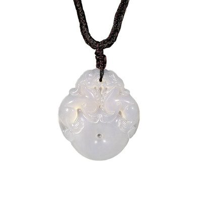 

JingTian jewelry Agate jade medullary pendant Jade medullary necklace agate pendant Pichel Peace buckle for Both men&women