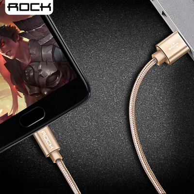 

ROCK Micro USB cable for charging&data transfer 1 m gold