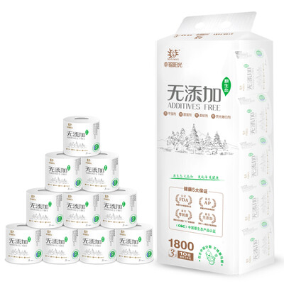 

Happy sun no added roll 3 layer 180 grams 10 volumes of toilet paper the original ecology does not add no blocking the toilet