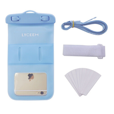 

Blue orange LYCEEM mobile phone waterproof bag diving suit for iphone6S underwater can take pictures with lanyard arm to send waterproof test paper 47 inch water blue