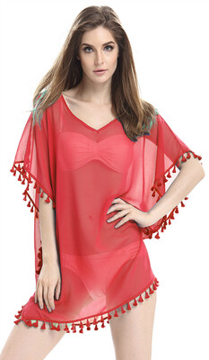 

Mooncolour Sheer Lightweight Sexy Tassel Bikinis Swimsuit Cover up