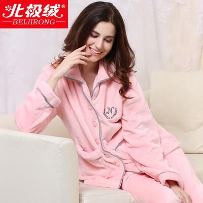 

Bejirog pajamas thicker flannel long-sleeved couples pajama