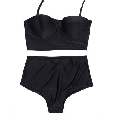 

малого @ женщин высокий талии отжимания мягкой неон повязку купальников купальник бикини комплекс