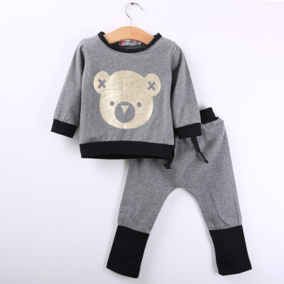 

2pcs Toddler Infant Baby Boy Girl Sweat Shirt +Pants Outfit Clothes Set Size 0-4