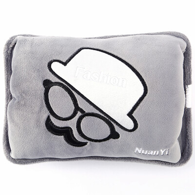 

Warm memory warm hot water bottle warm baby hand warmers hot water bottle charge has been injected water explosion-proof warm water bag beard 005 series gray