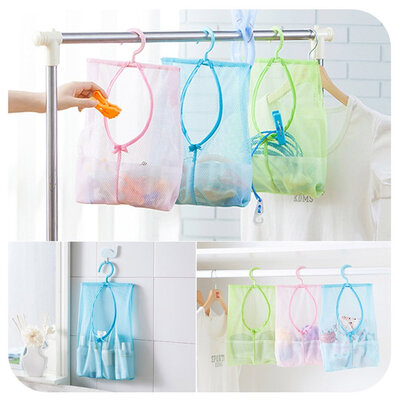 

Multipurpose Clothespin Bag with Hanger,Hanging Storage Mesh Bag for Home Over the Door Pack of 3