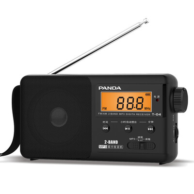 

Panda PANDA T-04 portable TF card inserted MP3 digital display lithium battery charging semiconductor radio T-01 upgrade models black