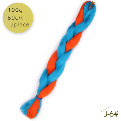 

AISI HAIR 100gpcs 24inch Kanekalon Jumbo Braids Hair Ombre Two Tone Colored Synthetic Hair for Dolls Crochet Hair
