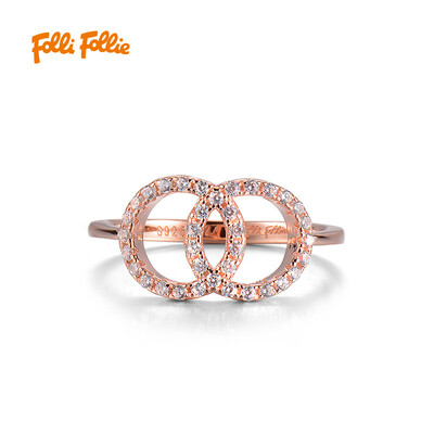 

Жа Folli Follie Folli Follie серия серебряный круг розового золота кольцо 3R16S028RC 54