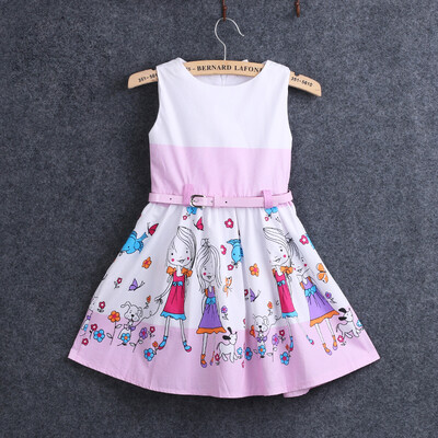 

CANIS@Girls' Princess White Flower Print Dress (Cotton)