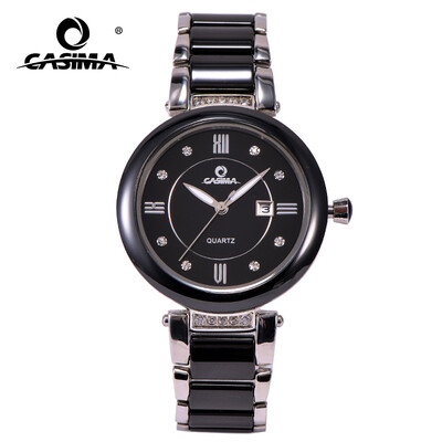 

Watch brand fashion simple diamond watches casual charm ceramic quartz women's watches luminous waterproof 50m CASIMA#2608