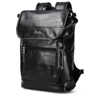 

Alpina Kangaroo LALPINA Mens Backpack Large Capacity Casual PU Leather Business Travel Bag Black