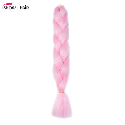 

Ishow 24inch Synthetic Braiding Hair Pure Color HighTemperature KanekalonJumbo Braid Hair Extensions Crochet Yaki Texture 1pc100g
