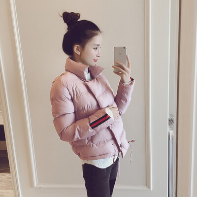 

2017 T-shirt women's short feather cotton coats collar a small cotton-padded bread jacket thick coat