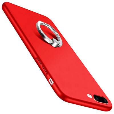 

Biya Zi BIAZE Apple 7 Plus phone shell iPhone7 Plus protective sleeve all-inclusive anti-dropping scrub ring holder simple series JK197- red