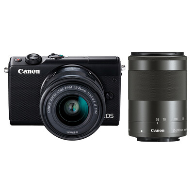 

Canon EOS M100 Micro Single Head Double Headset Black EF-M 15-45mm & EF-M 55-200mm