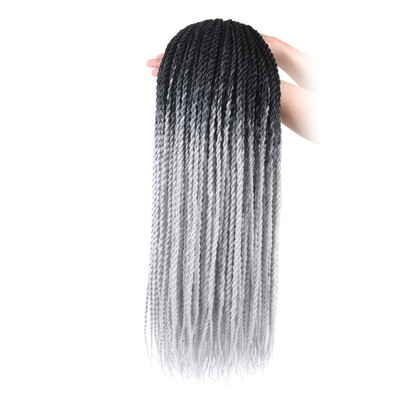 

Kanekalon Braiding Hair Extensions Senegalese Twist Hair 5Pcs/Lot 24"(Black To Grey)