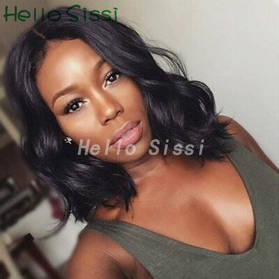 

Glueless Short Bob Wigs Brazilian Human Remy Lace Front Natural Wave Wigs For Black Women Combs And Adjust Belt