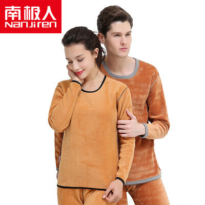 

Antarctic thermal underwear men and women cotton thickening plus cashmere thermal underwear youth middle-aged underwear suit N624D10021 / 10022 female black L