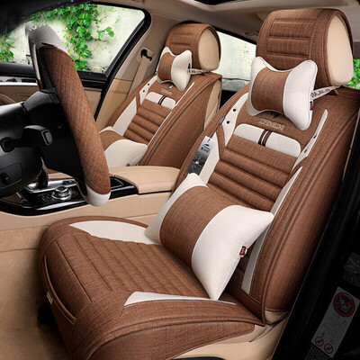 

Purple wind bell four seasons universal imitation linen car seat all-inclusive car seat cushion magotan Yinglang Buick Baolai Xuanyi car seat cover four seasons pad Z07 dark coffee color - deluxe version