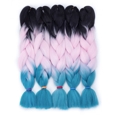 

szc Afro Jumbo Braids Hair Extensions 5-pack 2 Tone & 3 Tone Ombre Crochet Braiding Hair High Temperature Kanekalon Synthetic