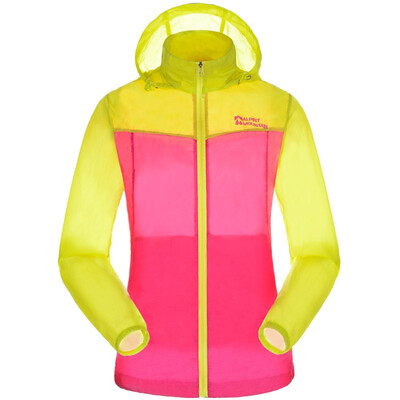 

ALPINT MOUNTAIN outdoor clothing couple splicing men and women skin windbreaker fast protective clothing 630-107 female models shallow water blue + sky blue XL