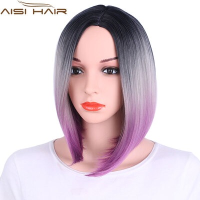 

AISI HAIR Короткие палитровые парики для черных женщин Синтетические прямые волосы Боб Прическа
