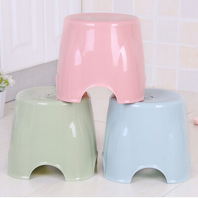 

Green plastic stool thickening adult children universal small chair bench Nordic plain 3 Pack