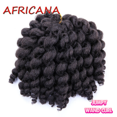 

8 inch 80g Jumpy Wand Curl Jamaican Bounce Crochet Hair 22 Roots African Synthetic Braiding Hair Low Temperature Fiber
