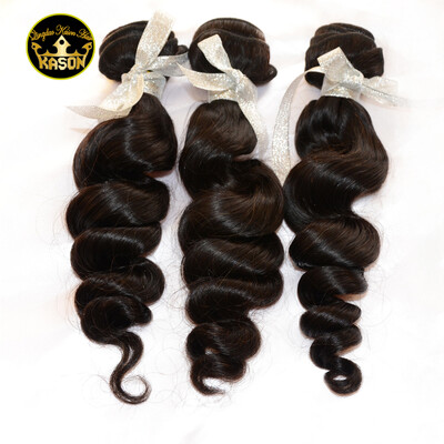 

Kason Malaysian Virgin Hair Loose Wave 3 Bundles Human Hair Weave Natural Black Color Free Shipping
